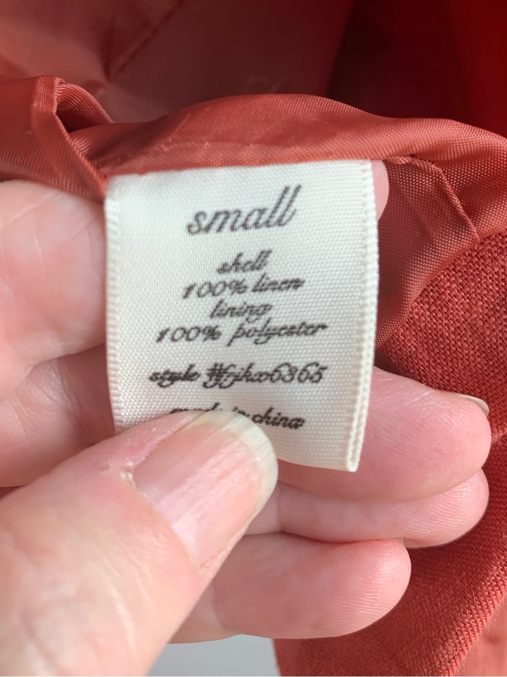 Mi Ami Linen Blazer Jacket Terracotta Open Front Retro Business Casual EUC Small - Picture 7 of 8